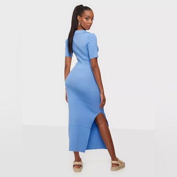 Bardot Multi Tone Knit Midi Blue Sweater Dress Size S - Picture 7 of 12